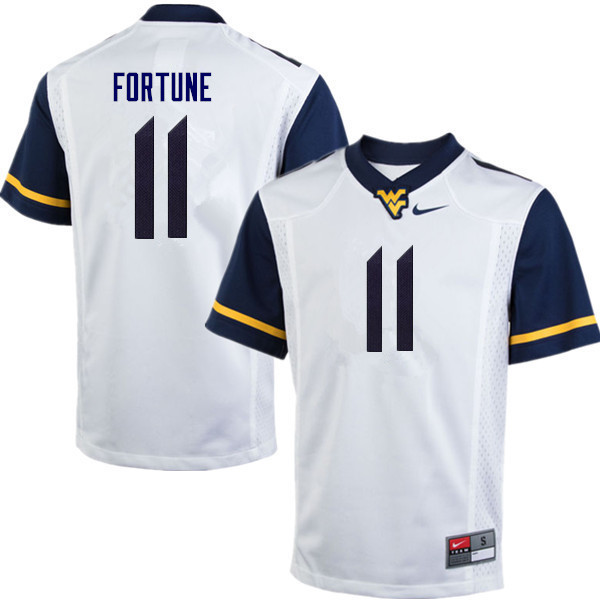 NCAA Men's Nicktroy Fortune West Virginia Mountaineers White #11 Nike Stitched Football College Authentic Jersey DJ23M44XI